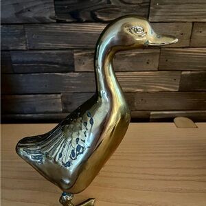 Elegant Gold Duck Sculpture